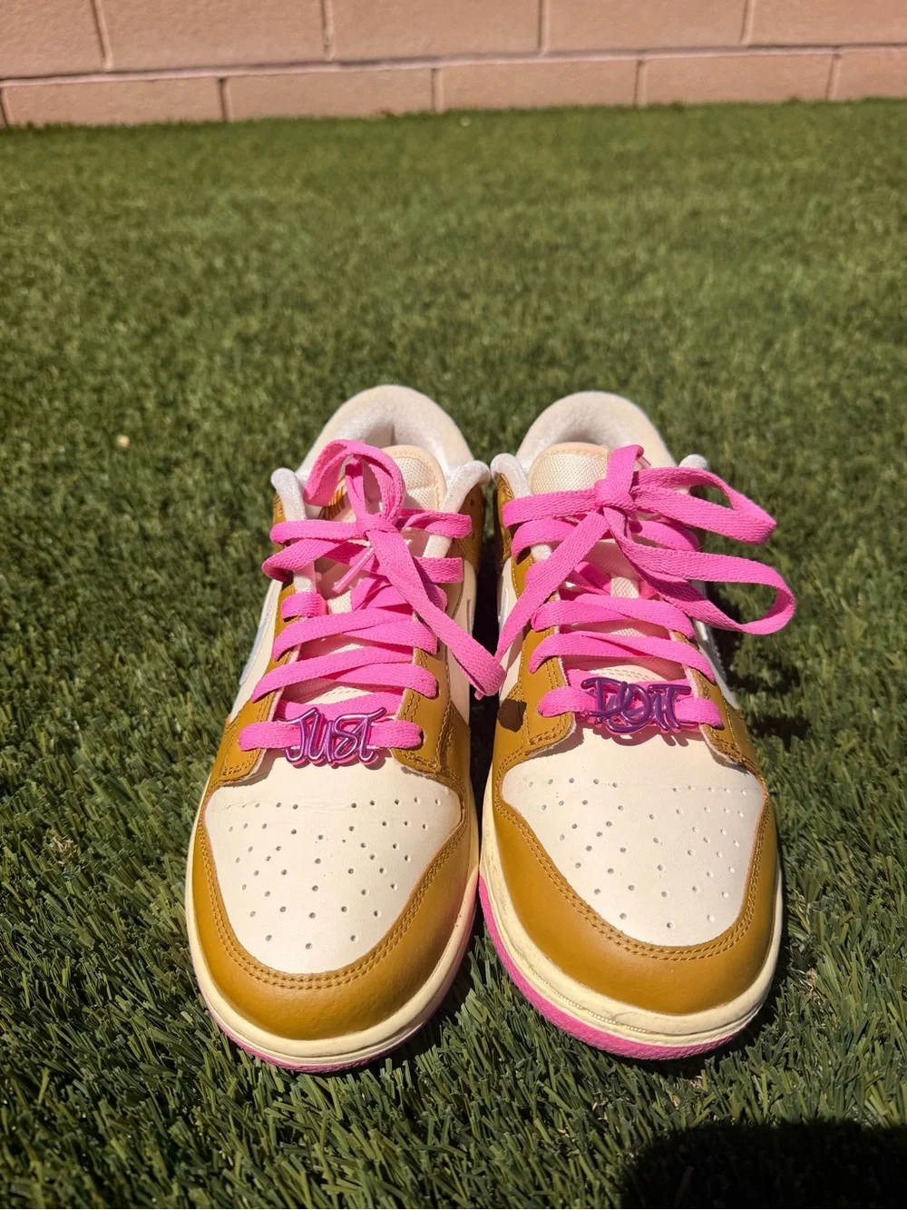 Nike Dunk Low SE “Just Do It” Bronzine Pink Women’s 8.5 FD8683-700